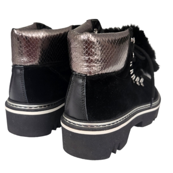 Pollini Velvet Lace Up Booties - Picture 8 of 11